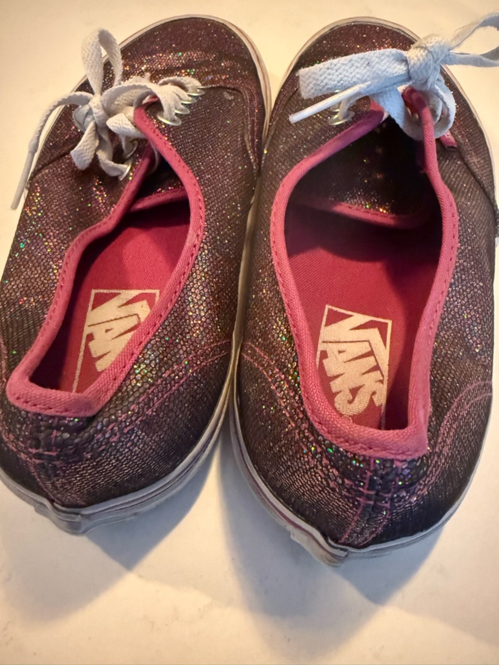 Women's Vans Authentic Iridescent Glitter Fest in Fuchsia sz 9 - Picture 4 of 7